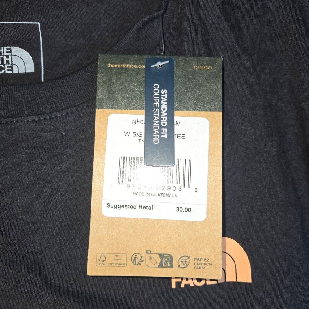 THE NORTH FACE T-Shirt Cotton Off Black Women Size Medium NEW NWT - Picture 5 of 6